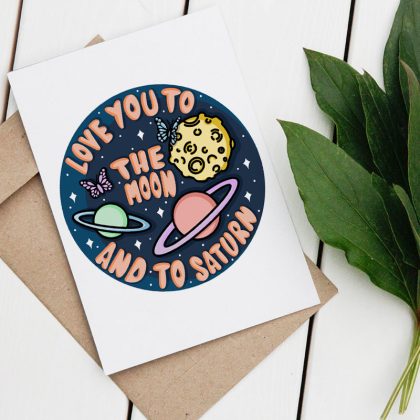 Card - Love you to the moon and to saturn - Shop